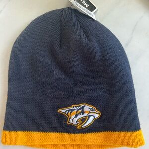 Navy and Gold Nashville Predators Beanie with Logo